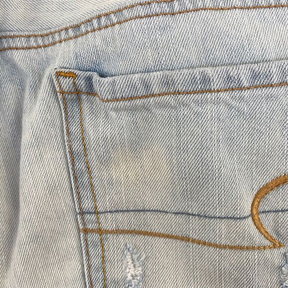 American Eagle Jeans Womens Size 4 Boy Crop Blue Light Wash Button Fly25" Inseam - Picture 14 of 16